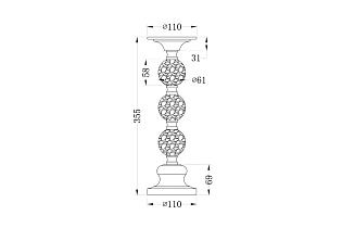 22-86642L Подсвечник никелированный d11*32см_s2