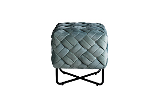 N-OT-100 MNT BL Банкетка плетеная велюр мятный 43*43*44см_s2