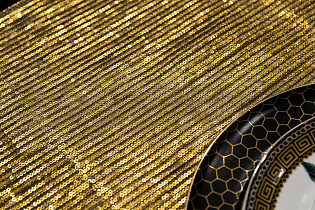 70SW-13602 Текстильная подставка Аурум золотая 30*45см_s2