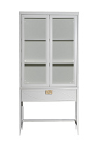 151SV-000014 Шкаф-витрина бежевый 2 стеклянных фасада 100*128*40см_s2