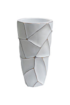 ZSC872-19WH-GL Кашпо d26*48см белое с золотом_s2