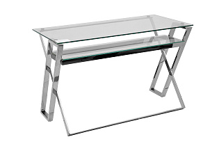 GY-17910 Стол письменный стекло прозр/хром 120*60*78см_s2
