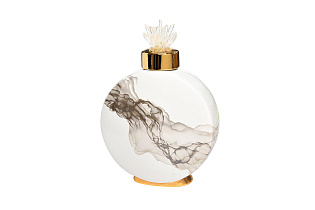 55RD4283S Ваза с крышкой керам. белая с серым декором 23*8*33см_s2