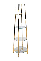 47ED-00501 Стеллаж прозр.стекло/золото 53*53*183см_s2