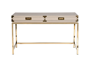 46AS-D4084-TP Стол письменный светлый шпон/золото 130*50*78см_s2
