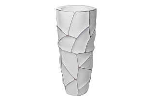 ZSC872-27WH  Кашпо d30*69см белое с серебром_s2