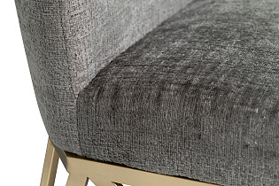 30C-20140 Стул велюр шенилл серый/браш.золото 49*65*99см_s2