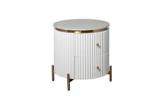 77IP-GD009-TUMB/1 Тумбочка 2 ящика с мраморной столешницей d51*55см_s2