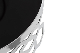 13RXET8011-SILVER Стол журнальный черн.стекло/серебро d50*50см_s2