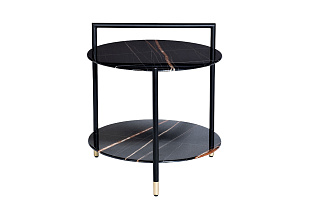 30B-871 BL Стол журнальный d55*60cм с полкой, черный_s2