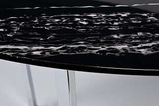 30B-85511 Стол журнальный овальный черный / хром 120*65*41см_s2