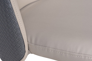 30C-DX-2100 Стул экокожа бежевая/серая 63*51*84см, белые ножки_s2