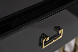 KFG059 Тумба c  2-мя ящиками черная/золото 55*40*58см_s2