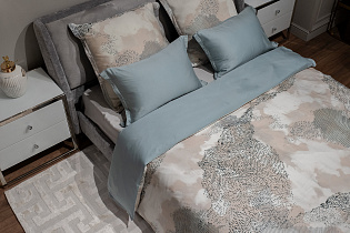 144HF-70602 Пододеяльник Нувола принт тенсель бирюзовый 145*210_s2