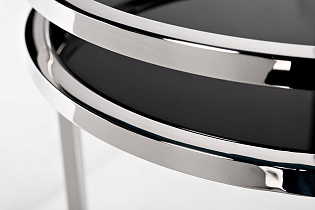 47ED-07900 Стол журнальный черное стекло/хром d41*60см_s2