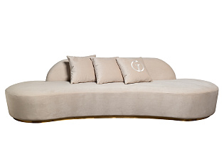 87YY-DIV2262 Диван Леа (Lea) трехместный, велюр кремовый 290*112*75см_s2