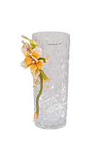 55RV6465S Ваза стеклянная с золотым цветком 13*10*25см_s2