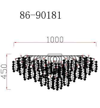 86-90181 Люстра Тенера (Tenera) круглая золото d100*h40см_s2