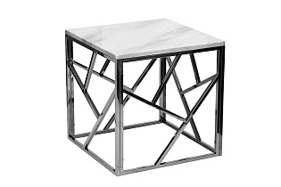 GY-ET2051214BLSM Стол журнальный иск.мрамор/темн.хром 50*50*50см_s2