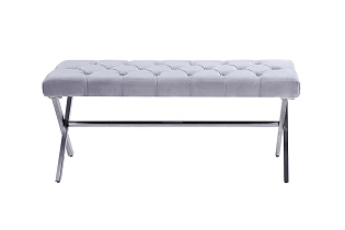 N-2133BANK-SER Банкетка велюр серый 110*42*45см_s2