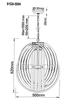 91GH-5004 Люстра потолочная, хром, акрил  62*50 см_s2