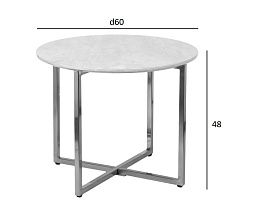 30B-85521 Стол журнальный круглый черный / хром d60*48cм_s2