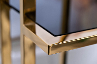 46AS-SH1537-GOLD Стеллаж золотистый/темн.ст. 100*40*180см_s2