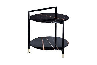 30B-871 BL Стол журнальный d55*60cм с полкой, черный_s2
