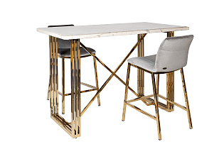 30C-DX-2091 GRE Стул барный велюр серый 42*53*88см_s2