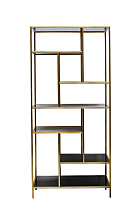 46AS-SH1452-GOLD Стеллаж  золотистый/темн.ст. 80*35*180см_s2