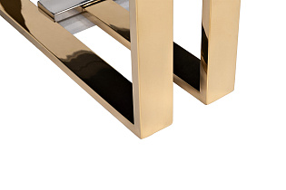 47ED-20910 Стол журнальный черн.стекло/хром+золото 120*60*40см_s2