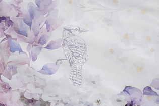 130HB-00071 Комплект постельного белья сатин принт Фиори,сиренево-белый,200*220- 1шт,50*70 -2шт_s2