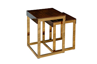 84HB-13STOL/ZH Стол журнальный тиковый шпон/лак, золото 45*45*60см_s2