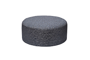 Пуф круглый Мурано(Murano) 80 жаккард принт синий Ana-SIN 80*80*33см_s2