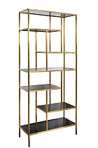 46AS-SH1452-GOLD Стеллаж  золотистый/темн.ст. 80*35*180см_s2