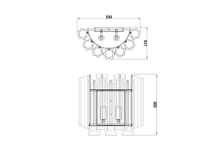 20MB3451-2AMBER Бра стекло янтарного цвета 32*33*32см_s2