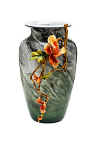 55RV6816L Ваза стеклянная зеленая с цветком 28*22*41см_s2