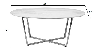 30B-85511 Стол журнальный овальный черный / хром 120*65*41см_s2