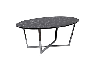 30B-85511 Стол журнальный овальный черный / хром 120*65*41см_s2