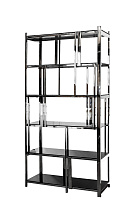 13RXSH3052-SILVER Стеллаж стекло черн./серебро 100*38*200см_s2 2 (превью)