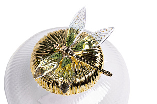 55RD6259S Ваза стеклянная с крышкой со стрекозой d15*14см_s2