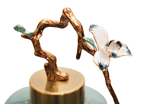 55RD4376L Ваза керамич. декорат. бирюзовая с ветвью 19*15*50см_s2