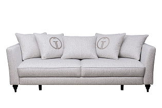 Диван Сорренто(Sorrento)(K) 230M трехм.раск c кантом,рогожка св.беж Santo1902-SECRU+Nev83 230*101*86_s2