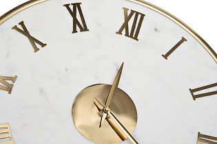 79MAL-5904-40 Часы настенные белый мрамор/золото d40см_s2