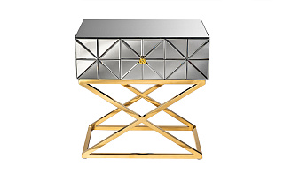 KFG090 Тумба с матовой зерк.отделкой каркас металл.  60*40*60см_s2