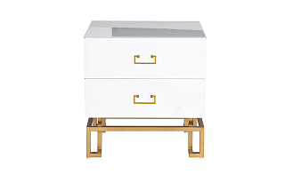 KFG085 Тумба 2 ящика белая/золото 55*40*58см_s2