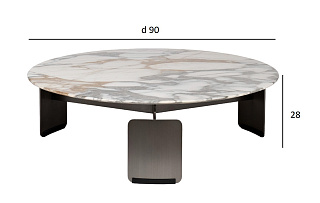 160KD-26500 Стол журнальный, мрамор Арабескато Корчия (Arabescato Corchia) d90*28см_s2