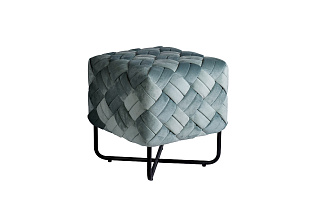 N-OT-100 MNT BL Банкетка плетеная велюр мятный 43*43*44см_s2