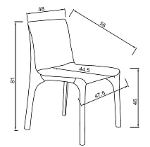 160KD-80060 Стул обеденный экокожа бежевый 56*48*81см_s2