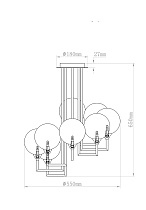 K2KG01P-8G Светильник потолочный с рельефными шарами 55*65см_s2